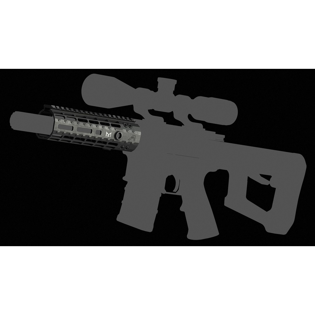 Aero Precision AR15 Handguard 3D Model – Low Poly PBR Game Asset, FBX - View 11