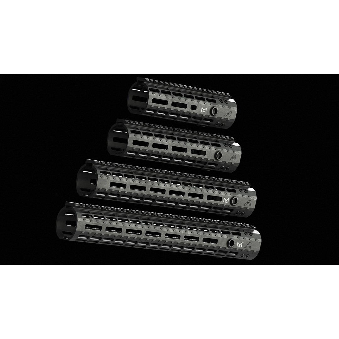 Aero Precision AR15 Handguard 3D Model – Low Poly PBR Game Asset, FBX - View 3