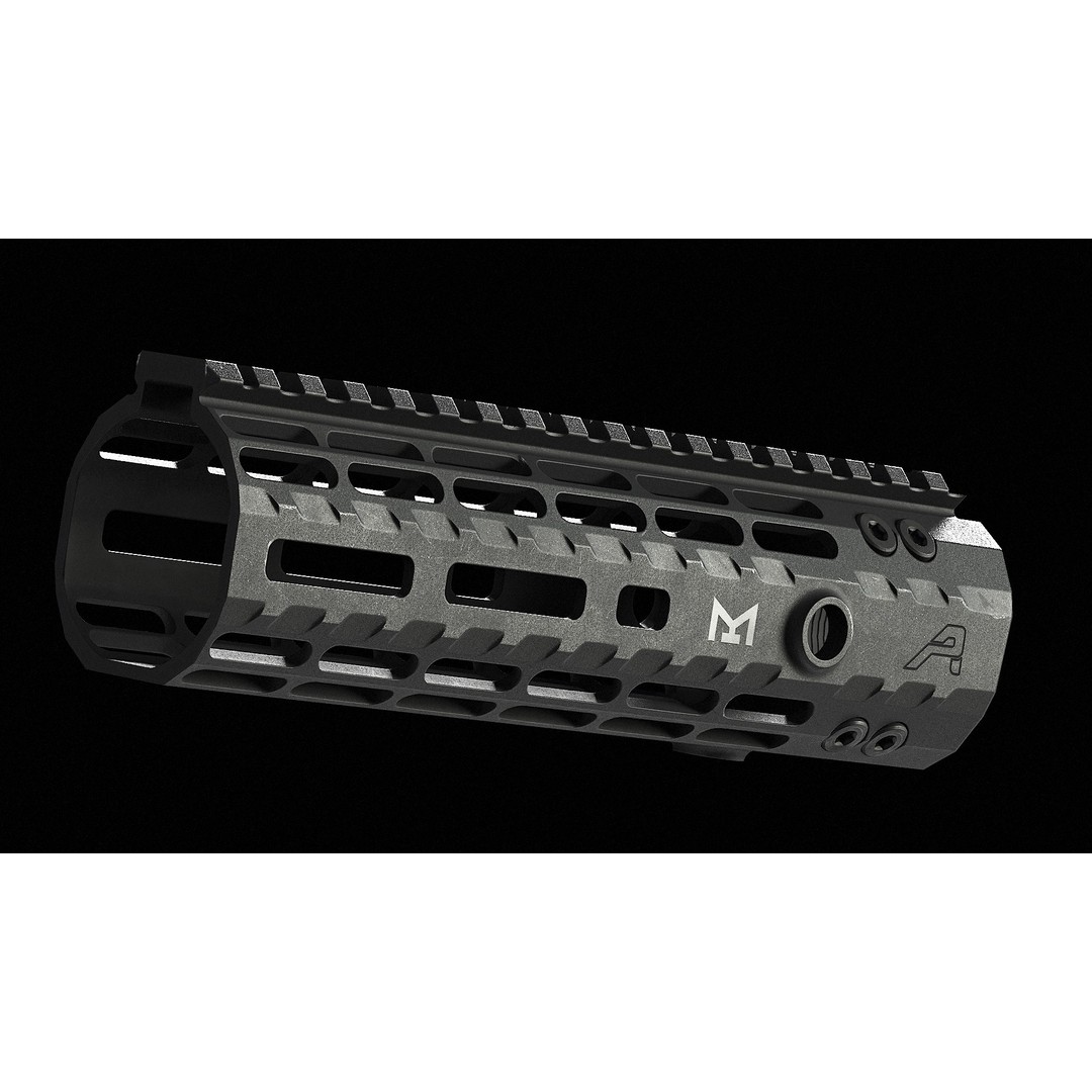 Aero Precision AR15 Handguard 3D Model – Low Poly PBR Game Asset, FBX - View 4