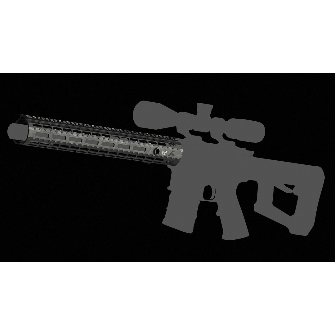 Aero Precision AR15 Handguard 3D Model – Low Poly PBR Game Asset, FBX - View 8