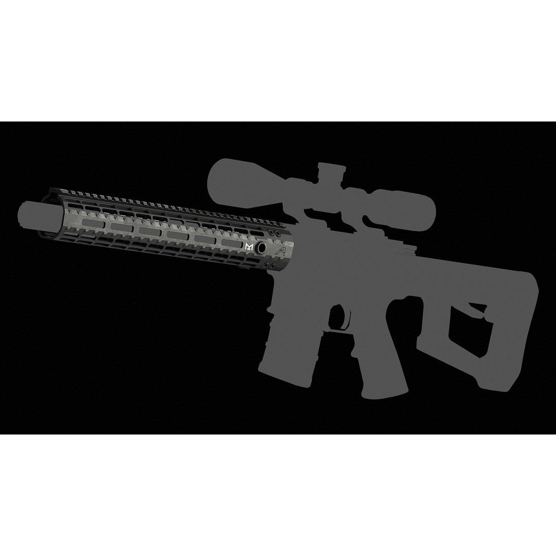 Aero Precision AR15 Handguard 3D Model – Low Poly PBR Game Asset, FBX - View 9