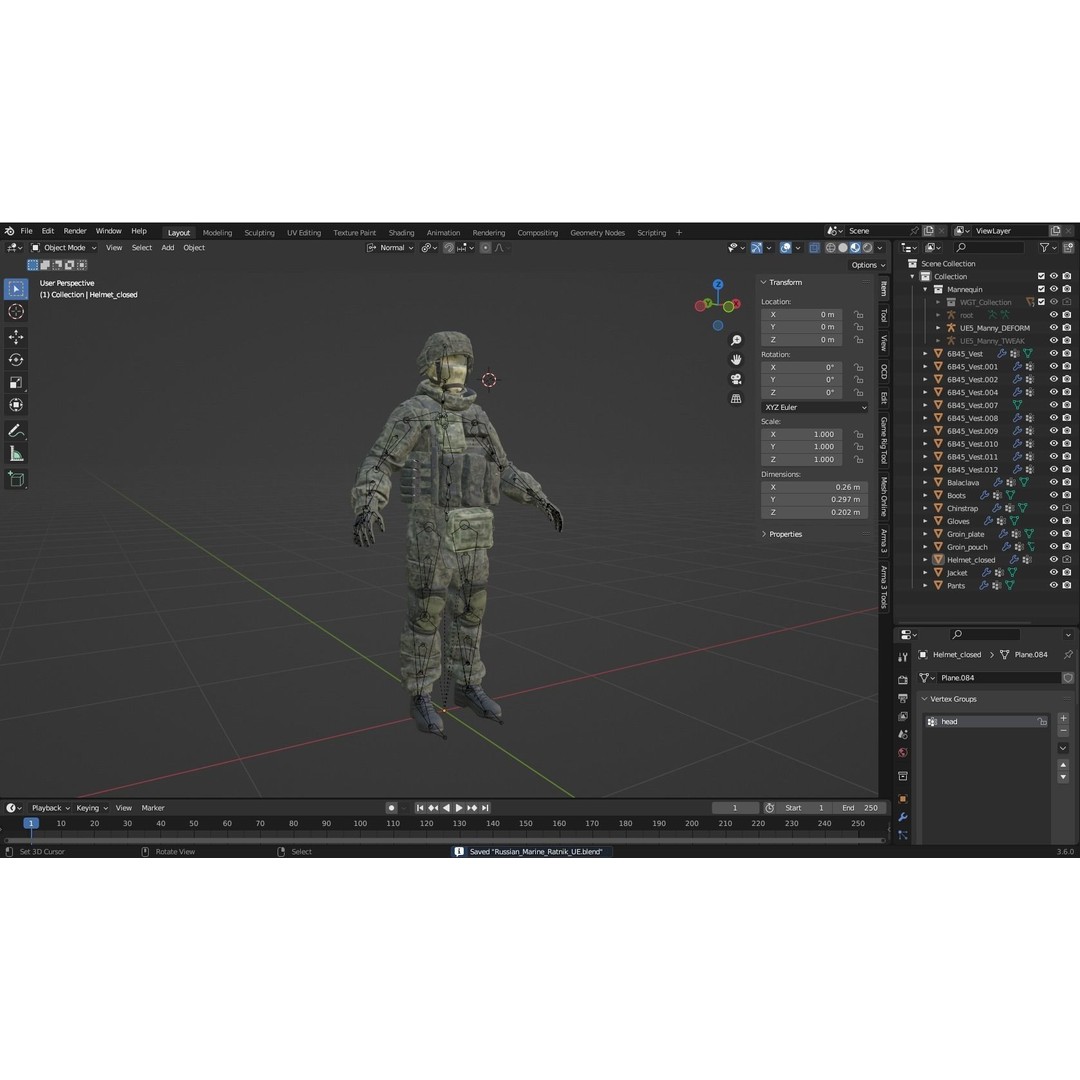 Russian Soldier 3D Model – Low Poly Rigged Character, FBX & OBJ