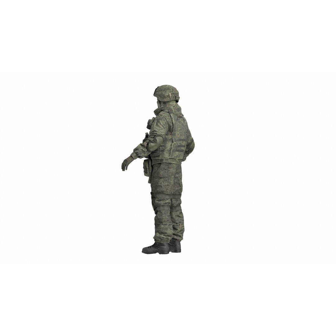 Russian Soldier 3D Model – Low Poly Rigged Character, FBX & OBJ - View 10