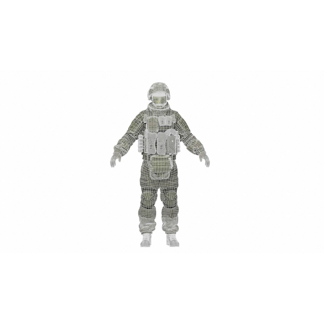 Russian Soldier 3D Model – Low Poly Rigged Character, FBX & OBJ - View 12
