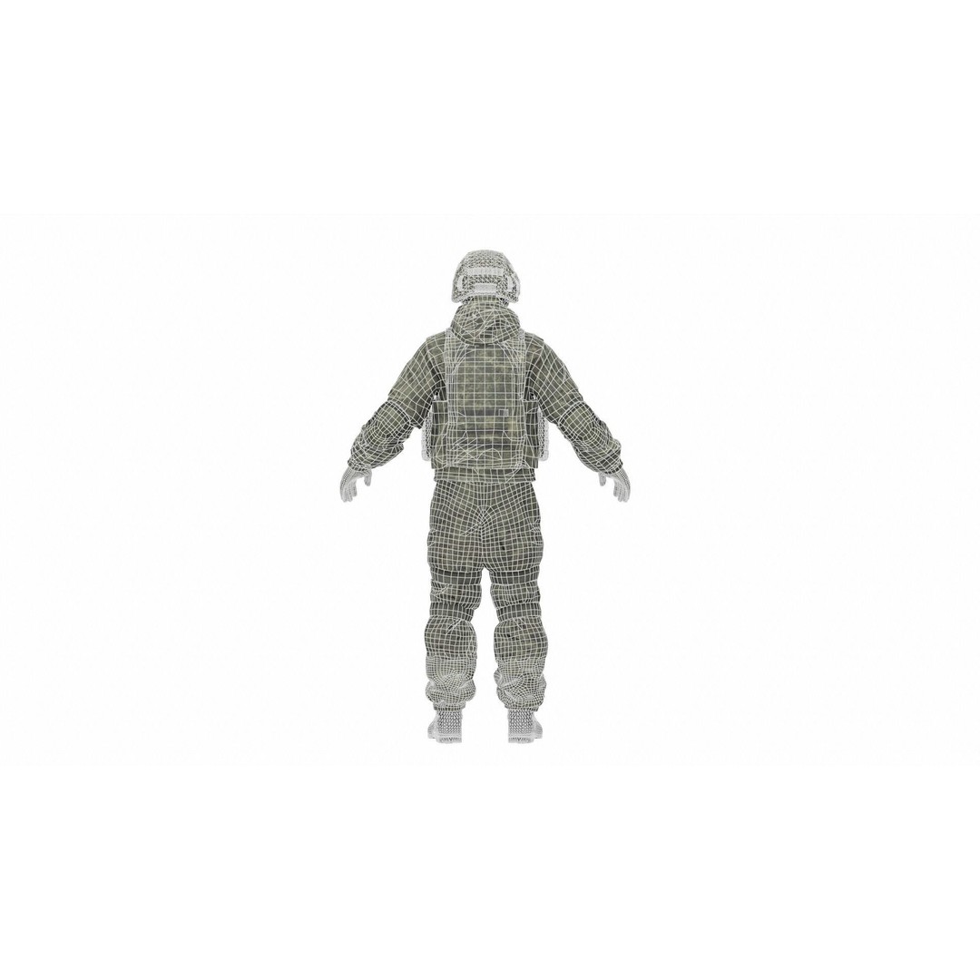 Russian Soldier 3D Model – Low Poly Rigged Character, FBX & OBJ - View 13