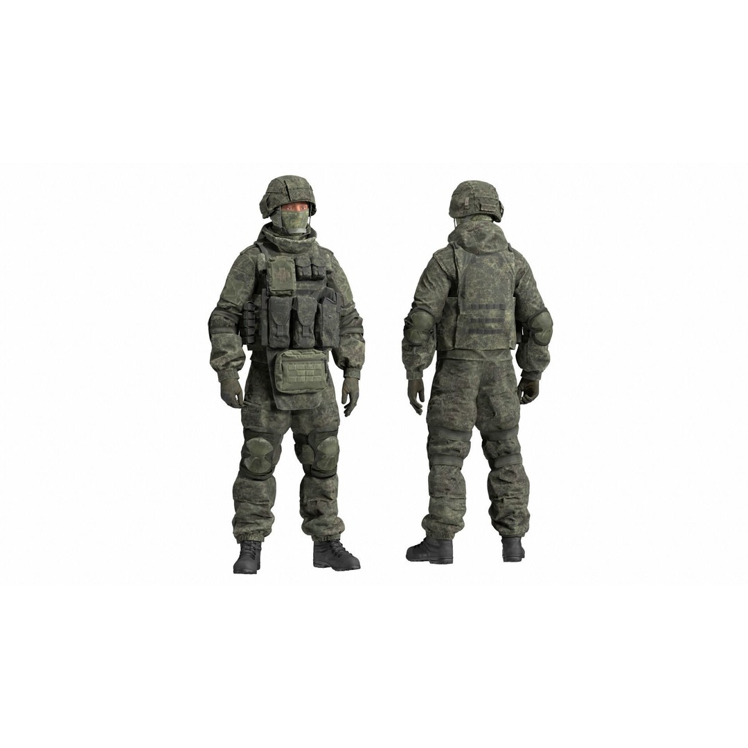 Russian Soldier 3D Model – Low Poly Rigged Character, FBX & OBJ - View 5