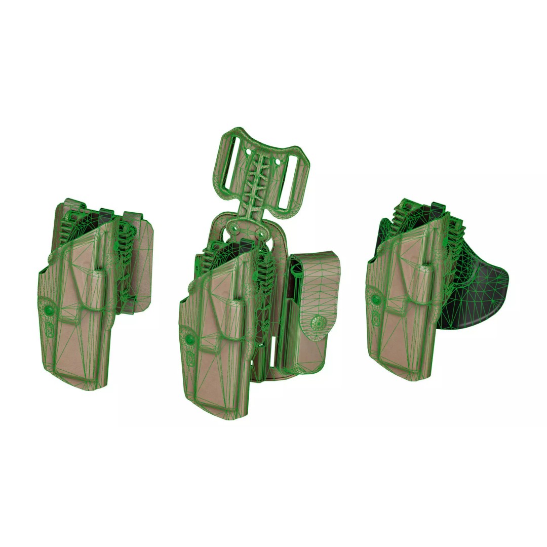 Safariland 6384-83 Holster 3D Model – Low Poly Game Asset, FBX - View 10