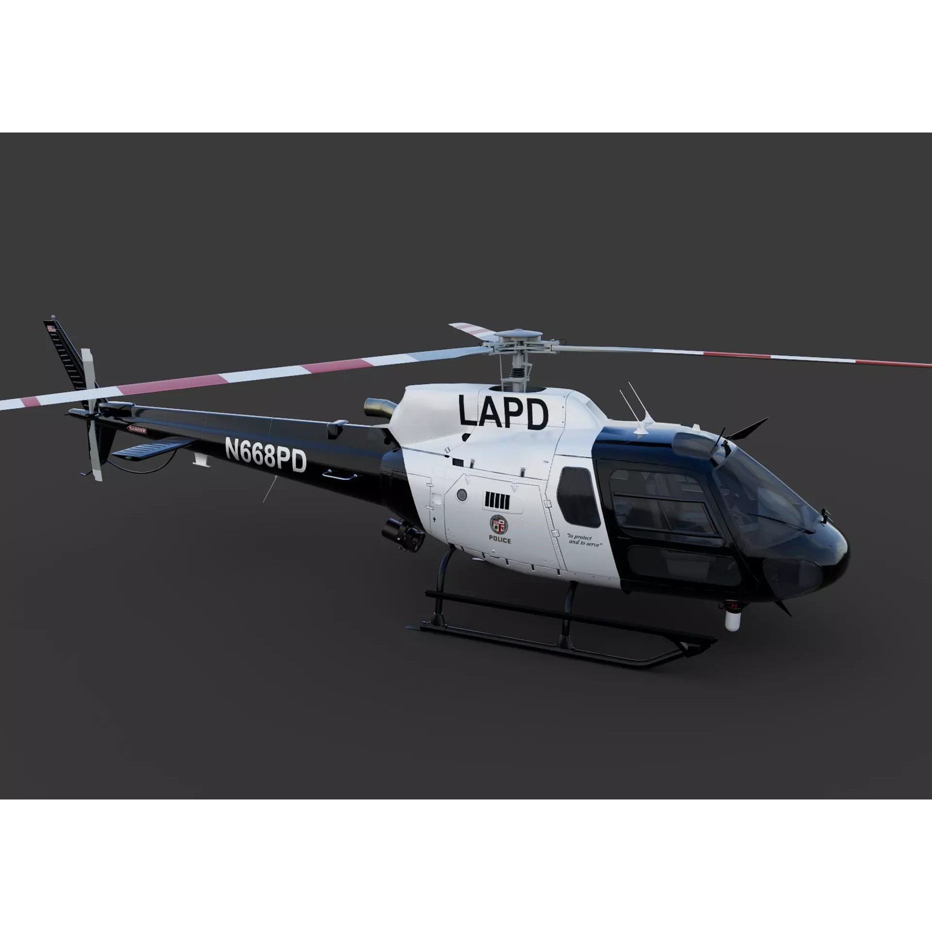 Eurocopter AS350 Ecureuil II - Game-Ready 3D Model - View 12