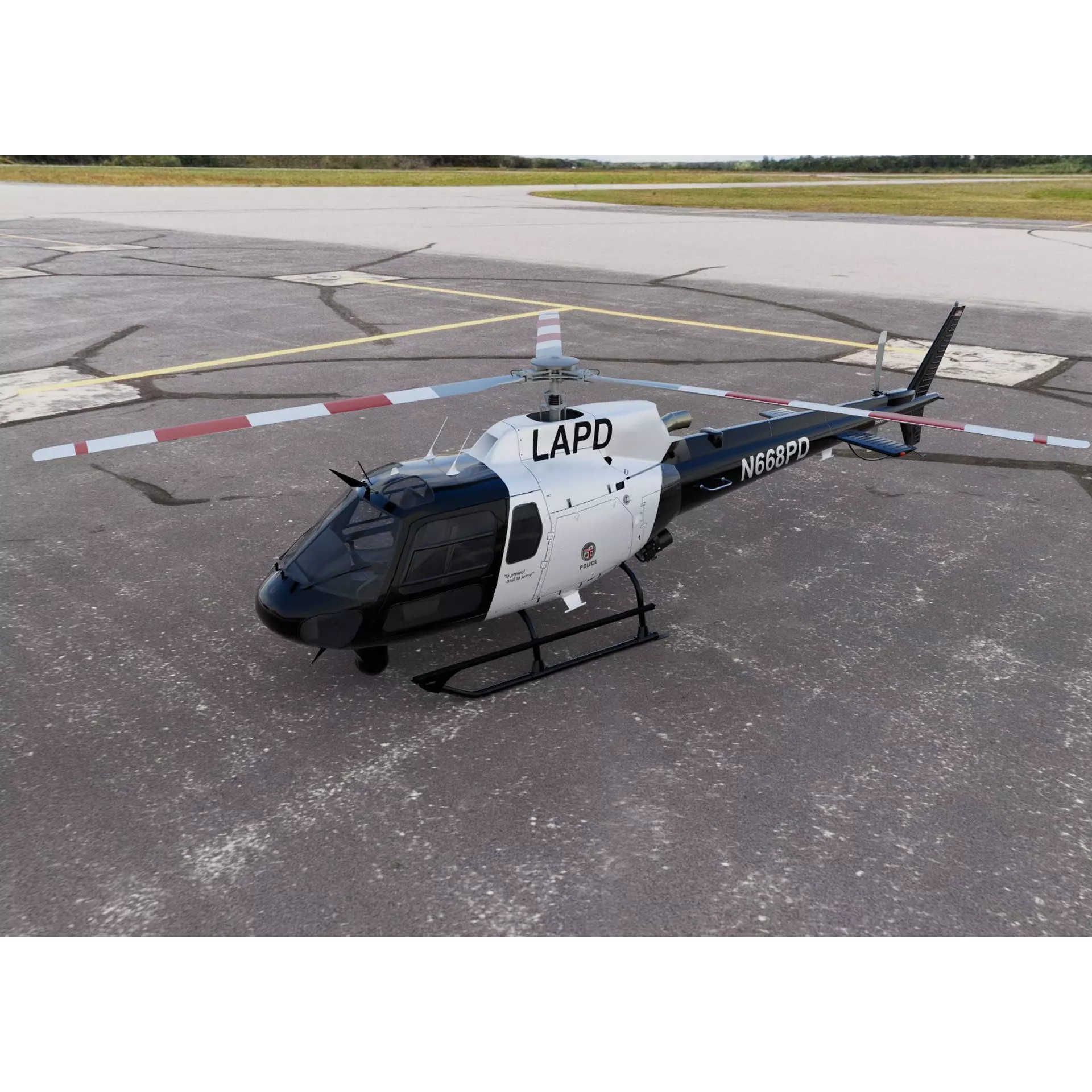 Eurocopter AS350 Ecureuil II - Game-Ready 3D Model - View 3