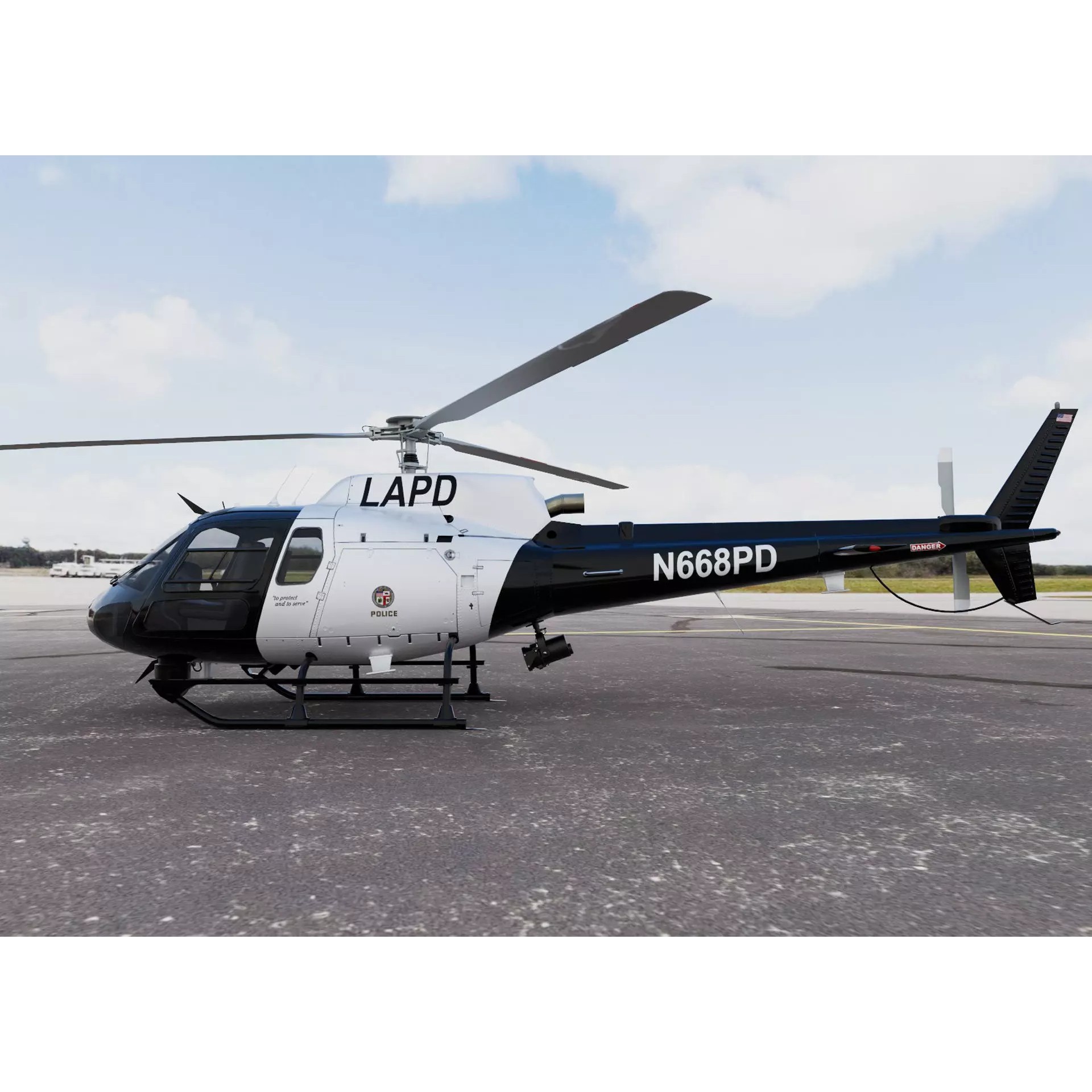 Eurocopter AS350 Ecureuil II - Game-Ready 3D Model - View 4
