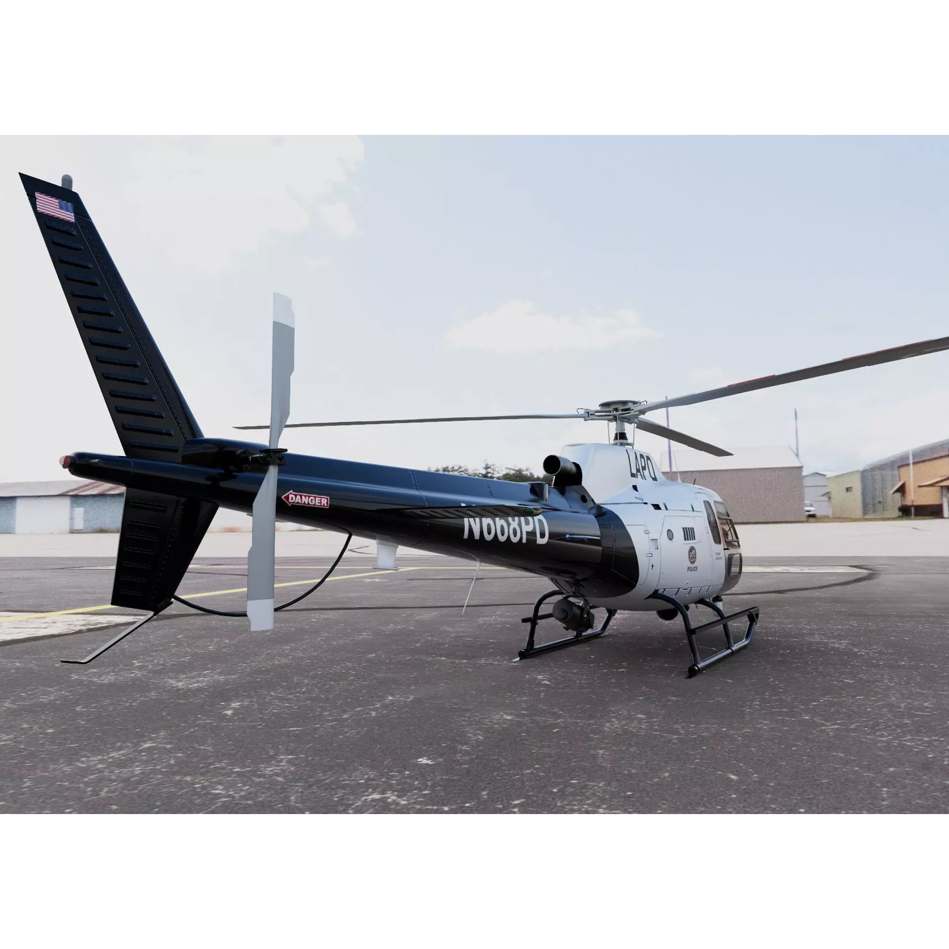 Eurocopter AS350 Ecureuil II - Game-Ready 3D Model - View 5