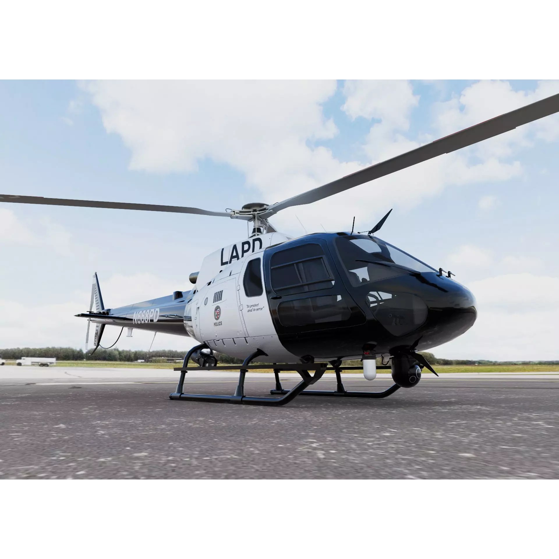 Eurocopter AS350 Ecureuil II - Game-Ready 3D Model - View 6