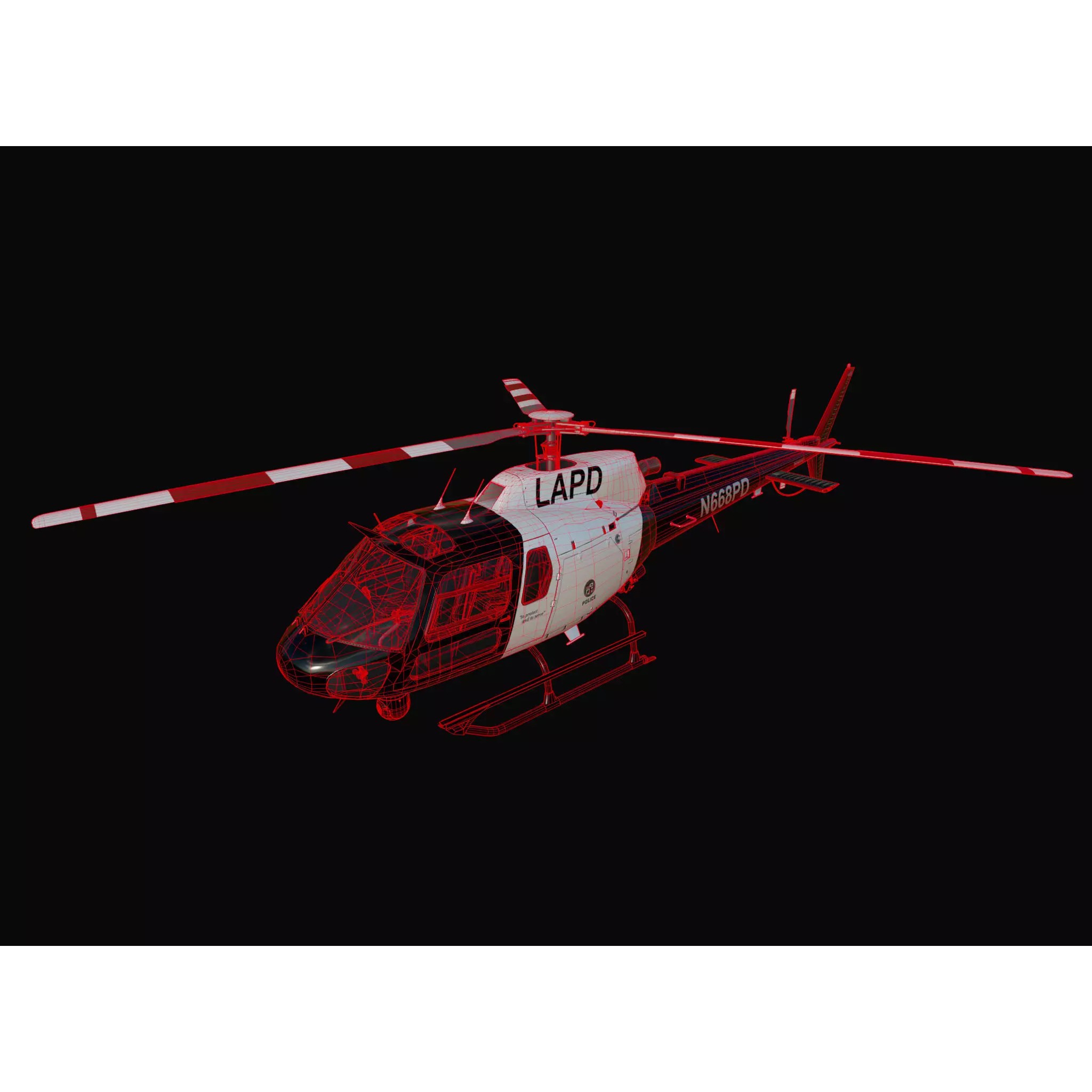 Eurocopter AS350 Ecureuil II - Game-Ready 3D Model - View 9