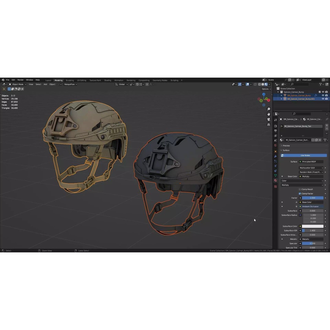 GALVION Bump Helmet 3D Model – Low Poly Game Ready Asset, FBX, OBJ