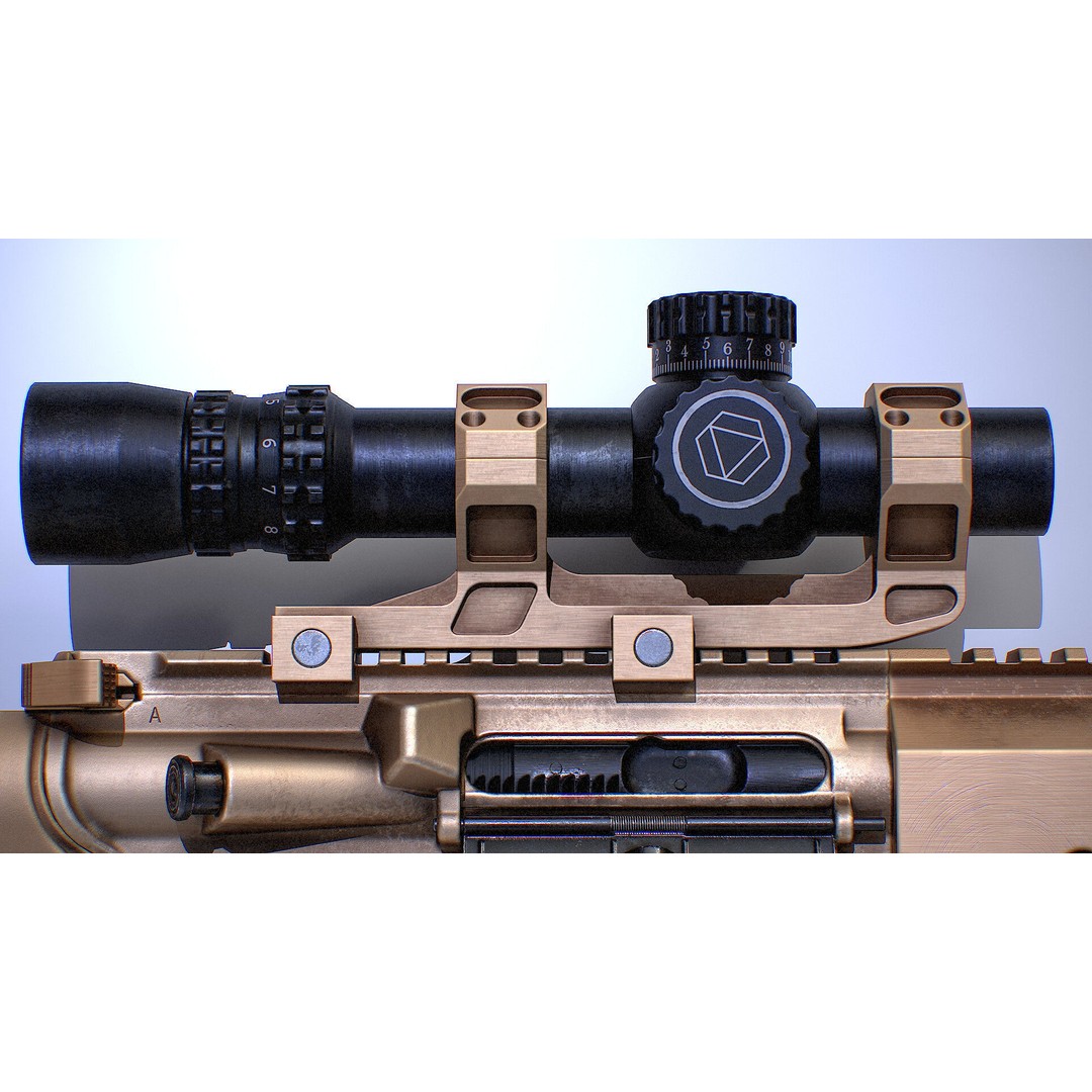 Recon Rifle 3D Model – Low Poly Tactical Edition, FBX, Game Ready