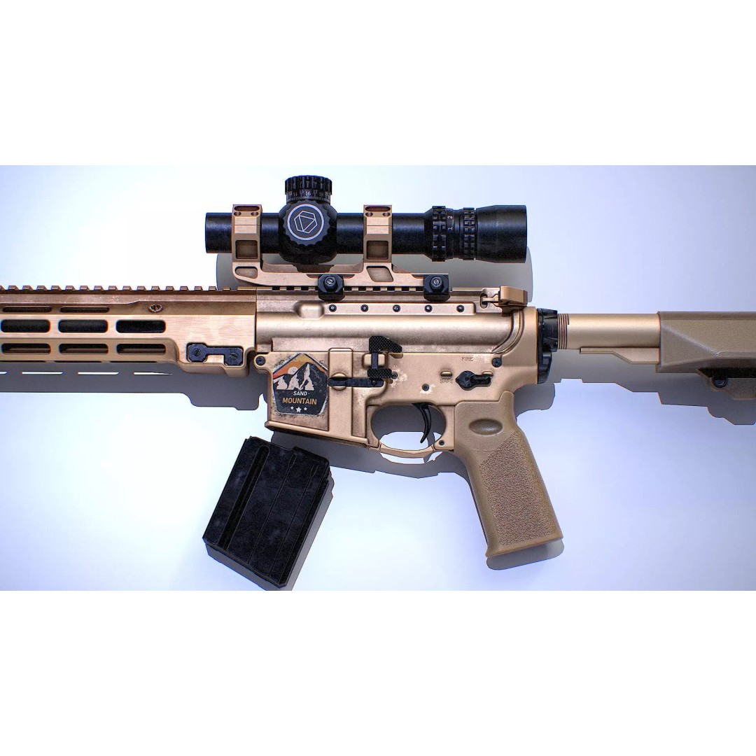 Recon Rifle 3D Model – Low Poly Tactical Edition, FBX, Game Ready - View 2