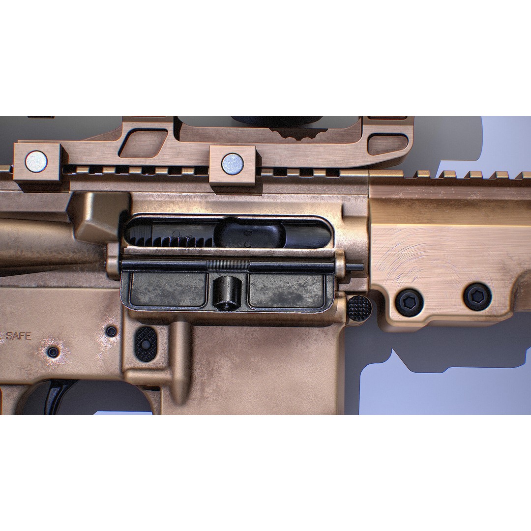Recon Rifle 3D Model – Low Poly Tactical Edition, FBX, Game Ready - View 4