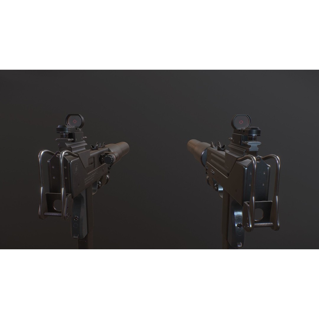 Ingram MAC10 3D Model – Low Poly Gun Asset, Game Ready, FBX