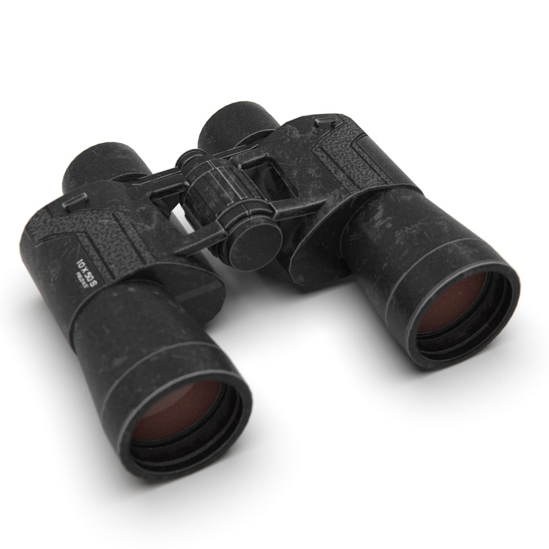Binoculars 3D Model – Low Poly Game Asset, PBR Textures, FBX