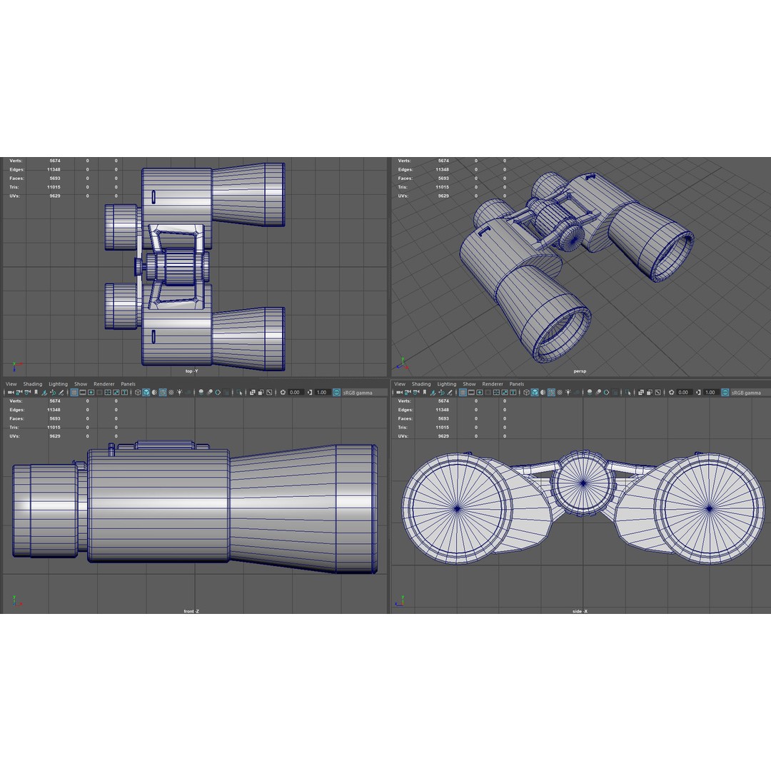 Binoculars 3D Model – Low Poly Game Asset, PBR Textures, FBX - View 10