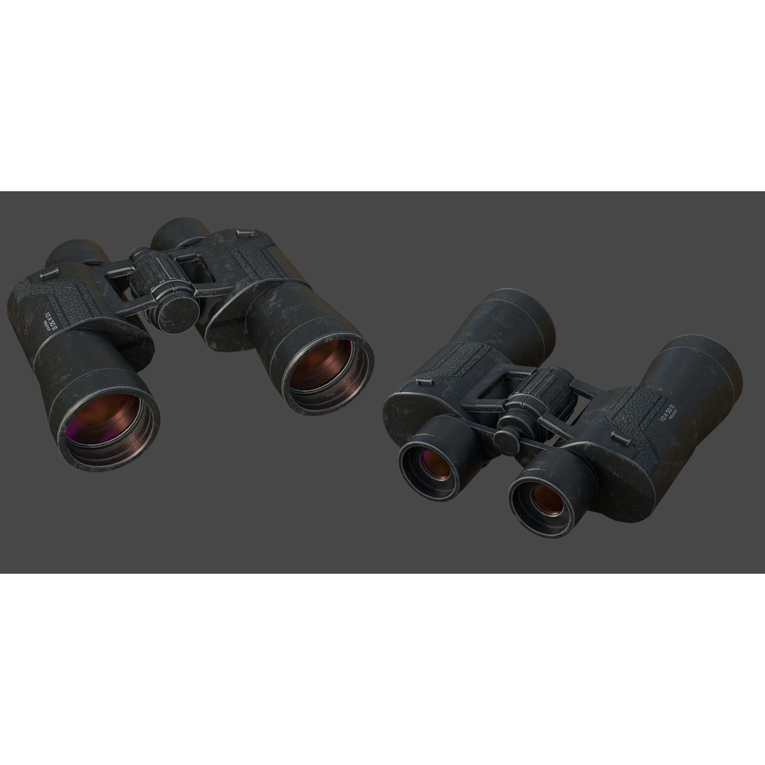 Binoculars 3D Model – Low Poly Game Asset, PBR Textures, FBX - View 12