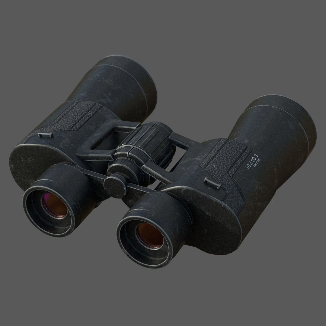 Binoculars 3D Model – Low Poly Game Asset, PBR Textures, FBX - View 3