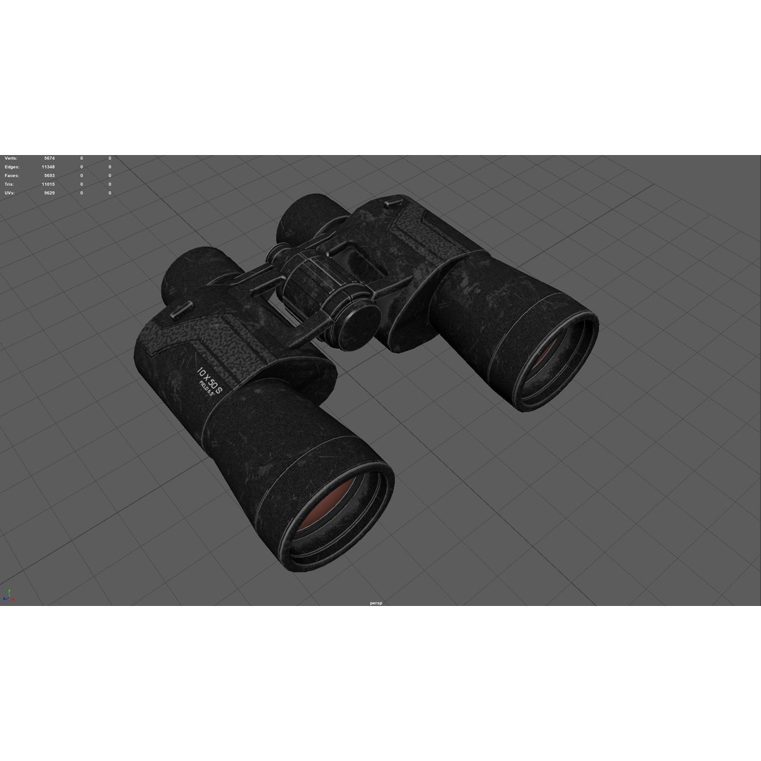 Binoculars 3D Model – Low Poly Game Asset, PBR Textures, FBX - View 5