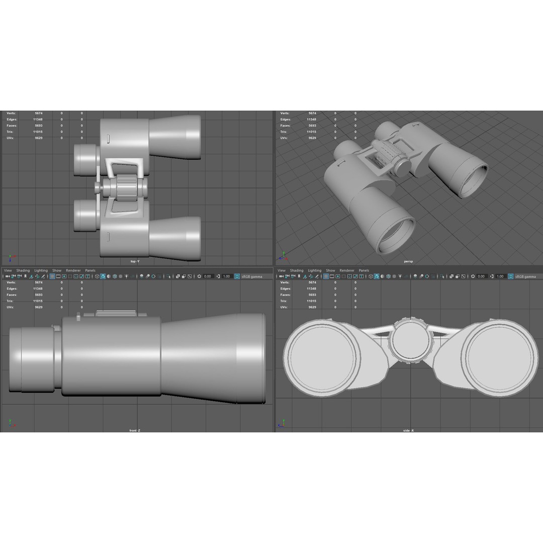 Binoculars 3D Model – Low Poly Game Asset, PBR Textures, FBX - View 9