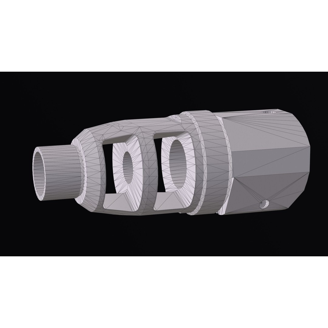 Accuracy International Tactical Sound Moderator 3D Model – Low Poly Game Asset, FBX