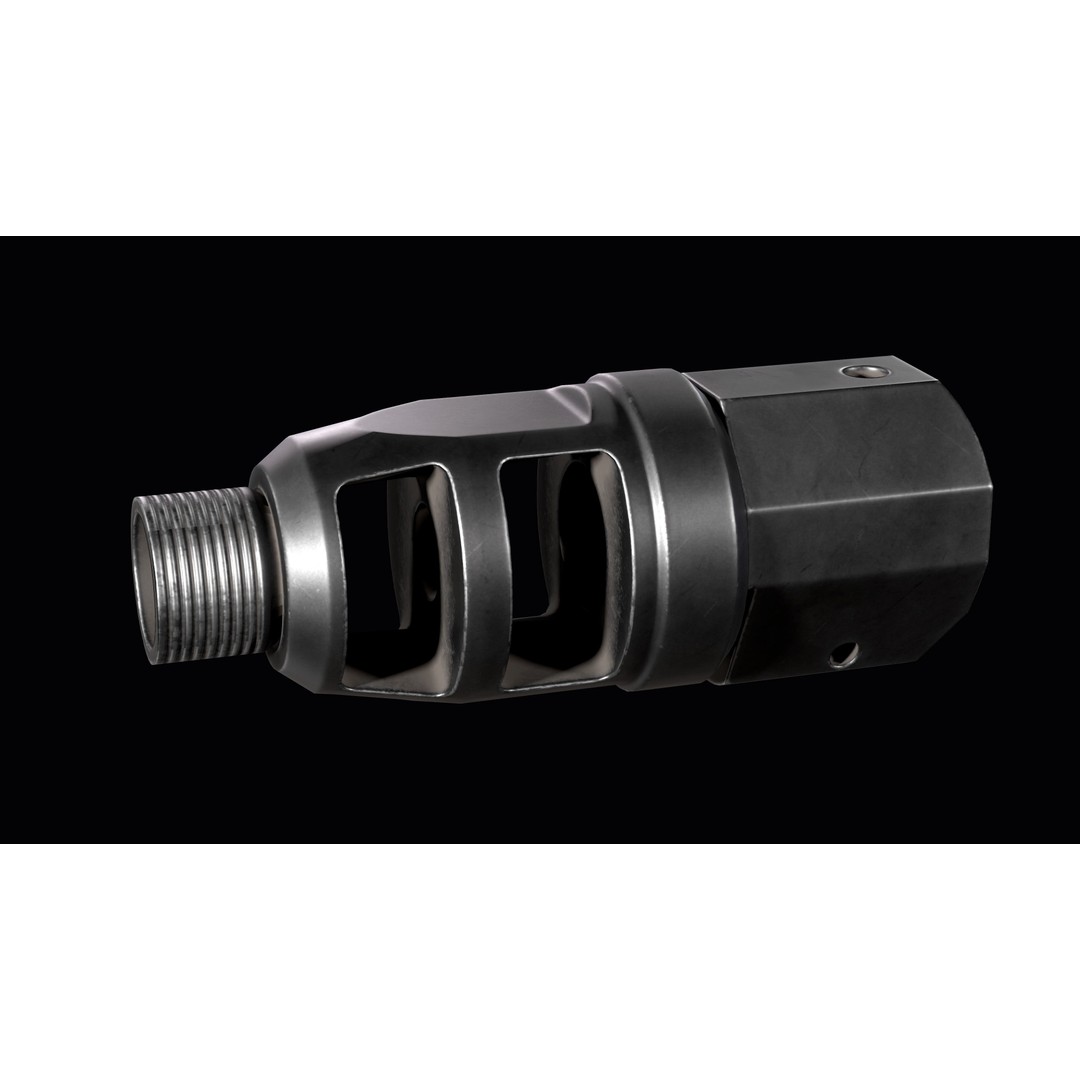 Accuracy International Tactical Sound Moderator 3D Model – Low Poly Game Asset, FBX - View 10