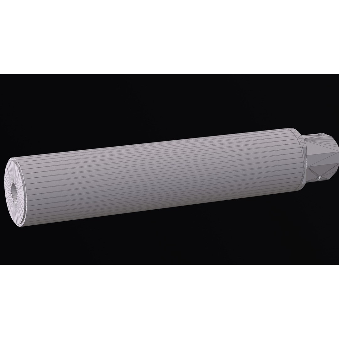 Accuracy International Tactical Sound Moderator 3D Model – Low Poly Game Asset, FBX - View 12