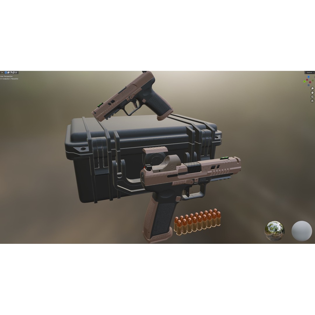 Canik TTI-Combat 3D Model – Low Poly Military Handgun with Case