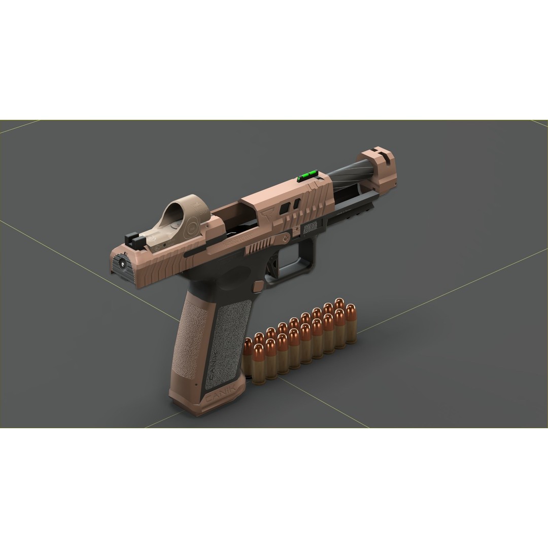 Canik TTI-Combat 3D Model – Low Poly Military Handgun with Case - View 10