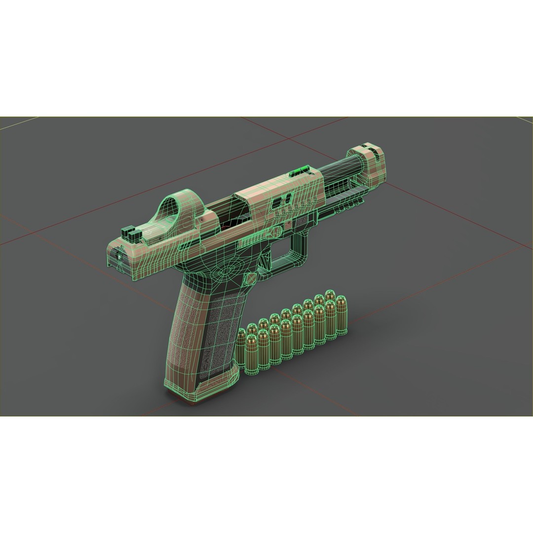 Canik TTI-Combat 3D Model – Low Poly Military Handgun with Case - View 11