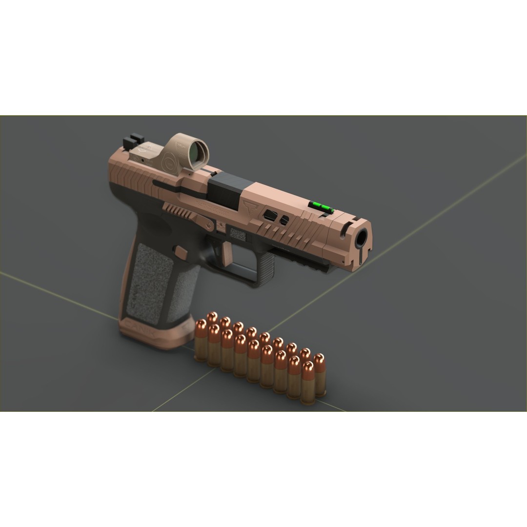Canik TTI-Combat 3D Model – Low Poly Military Handgun with Case - View 12