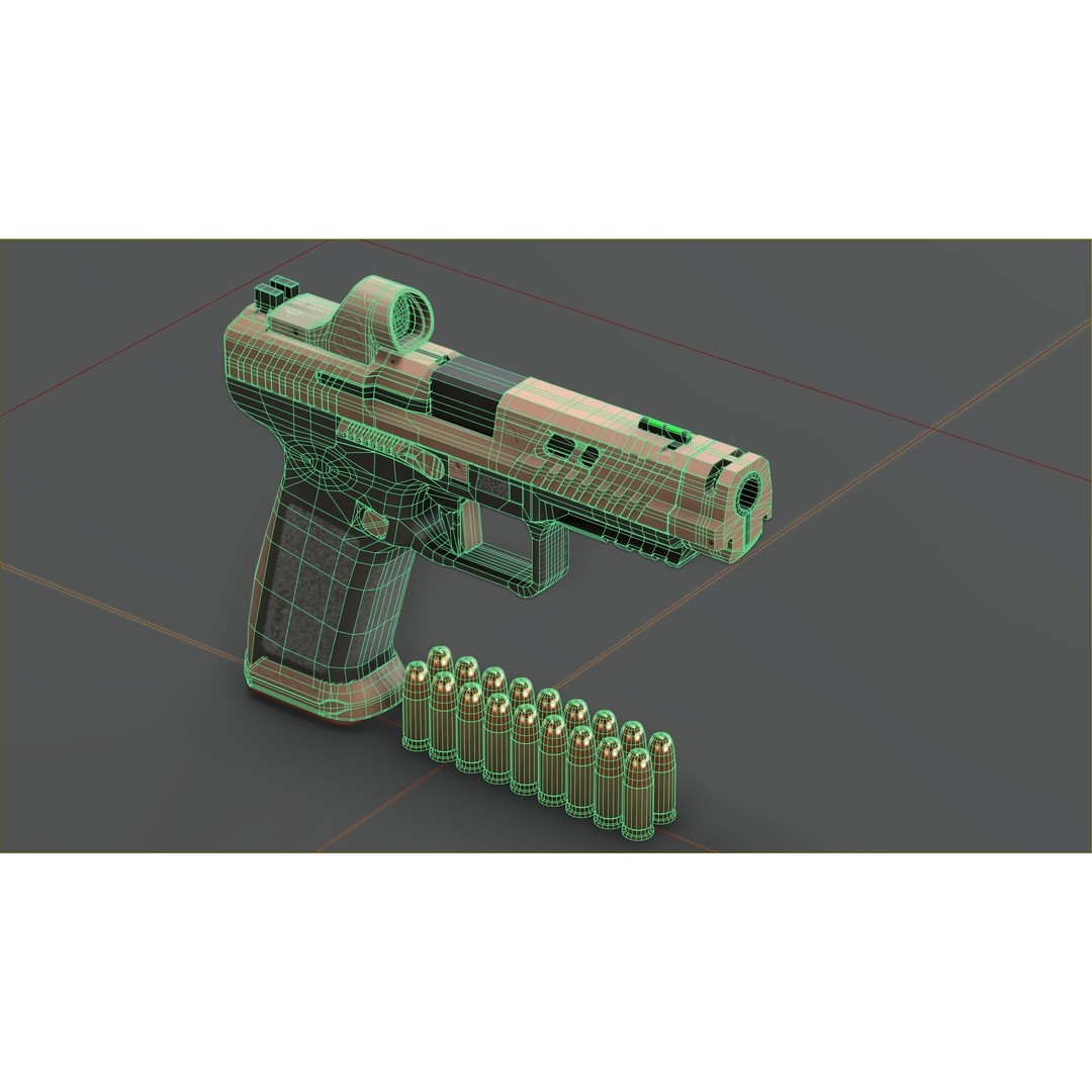 Canik TTI-Combat 3D Model – Low Poly Military Handgun with Case - View 13