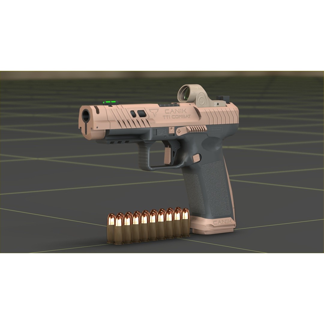 Canik TTI-Combat 3D Model – Low Poly Military Handgun with Case - View 16