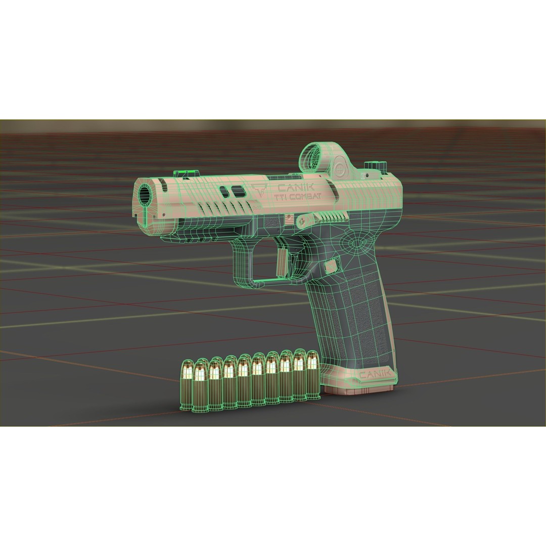 Canik TTI-Combat 3D Model – Low Poly Military Handgun with Case - View 17
