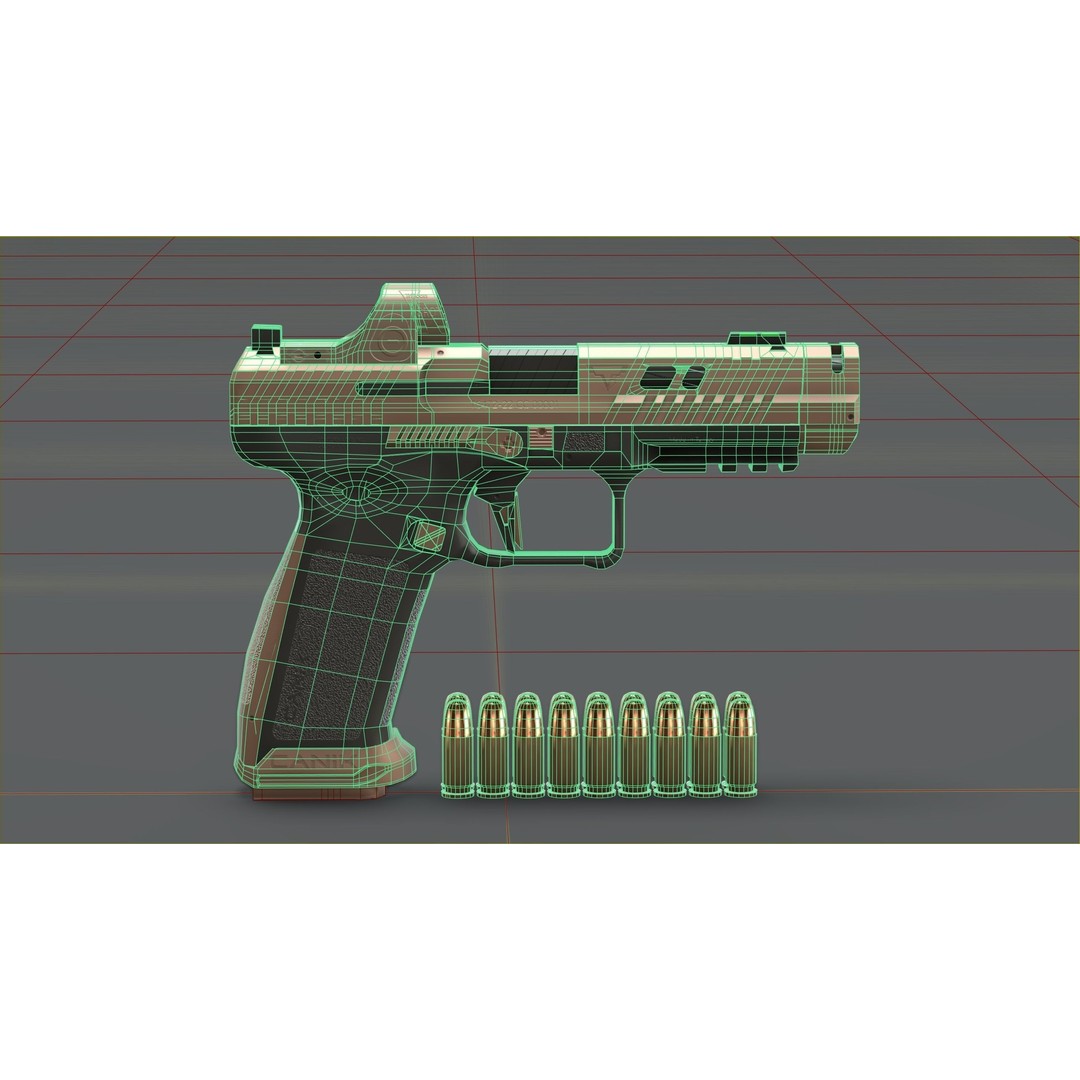Canik TTI-Combat 3D Model – Low Poly Military Handgun with Case - View 21