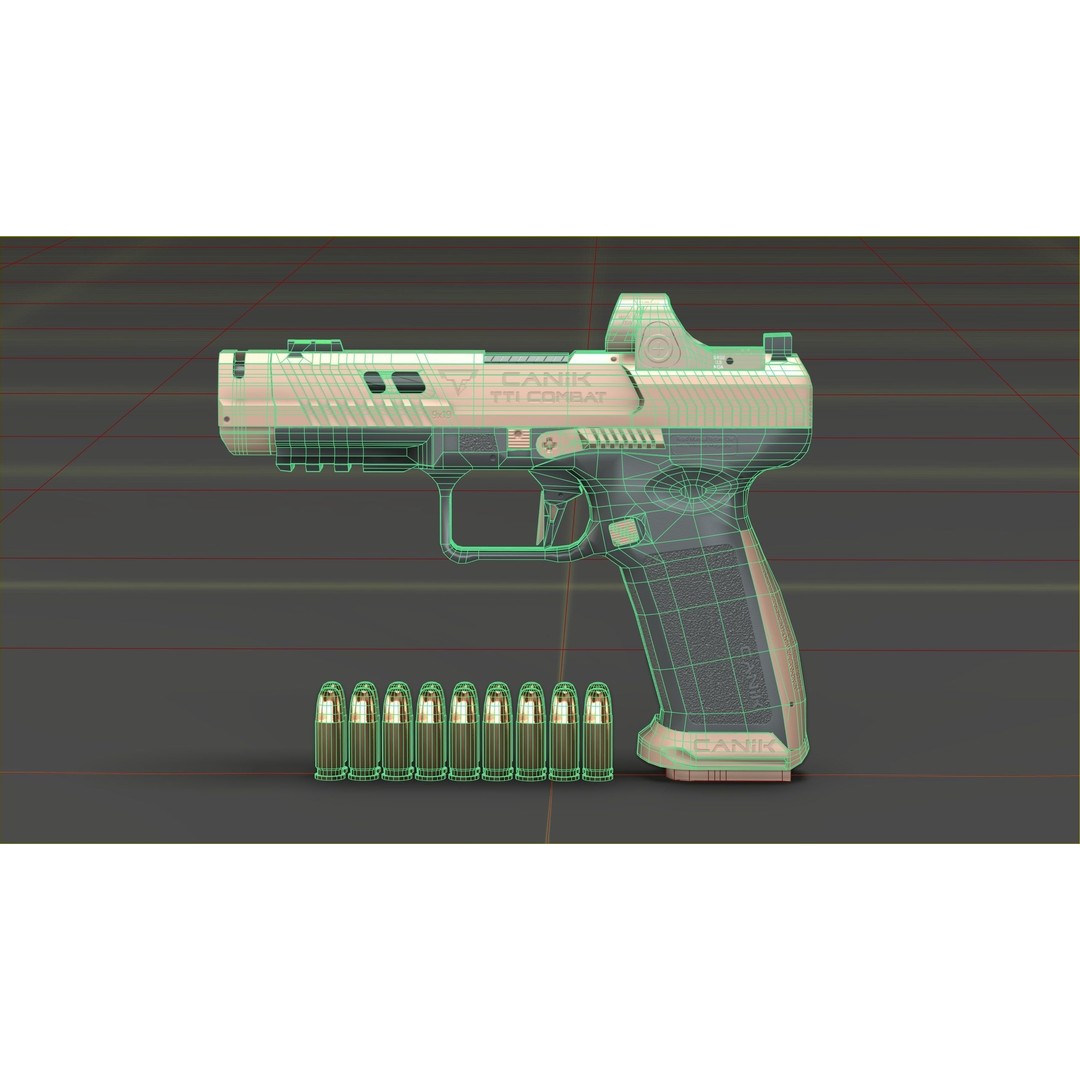 Canik TTI-Combat 3D Model – Low Poly Military Handgun with Case - View 23