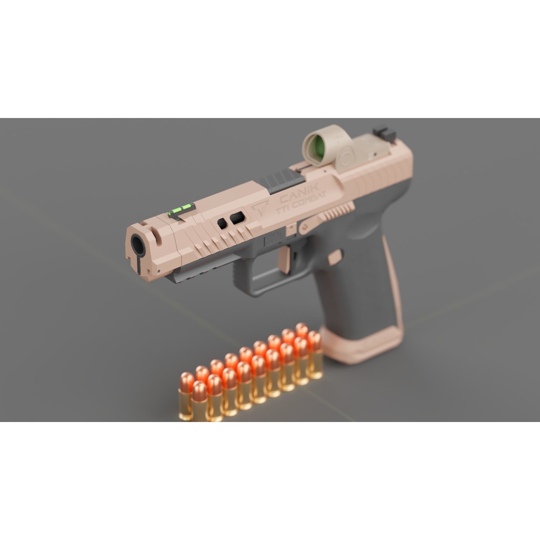 Canik TTI-Combat 3D Model – Low Poly Military Handgun with Case - View 24