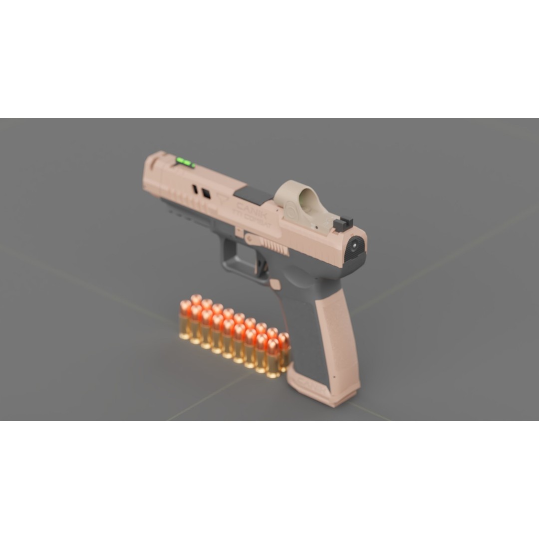 Canik TTI-Combat 3D Model – Low Poly Military Handgun with Case - View 25