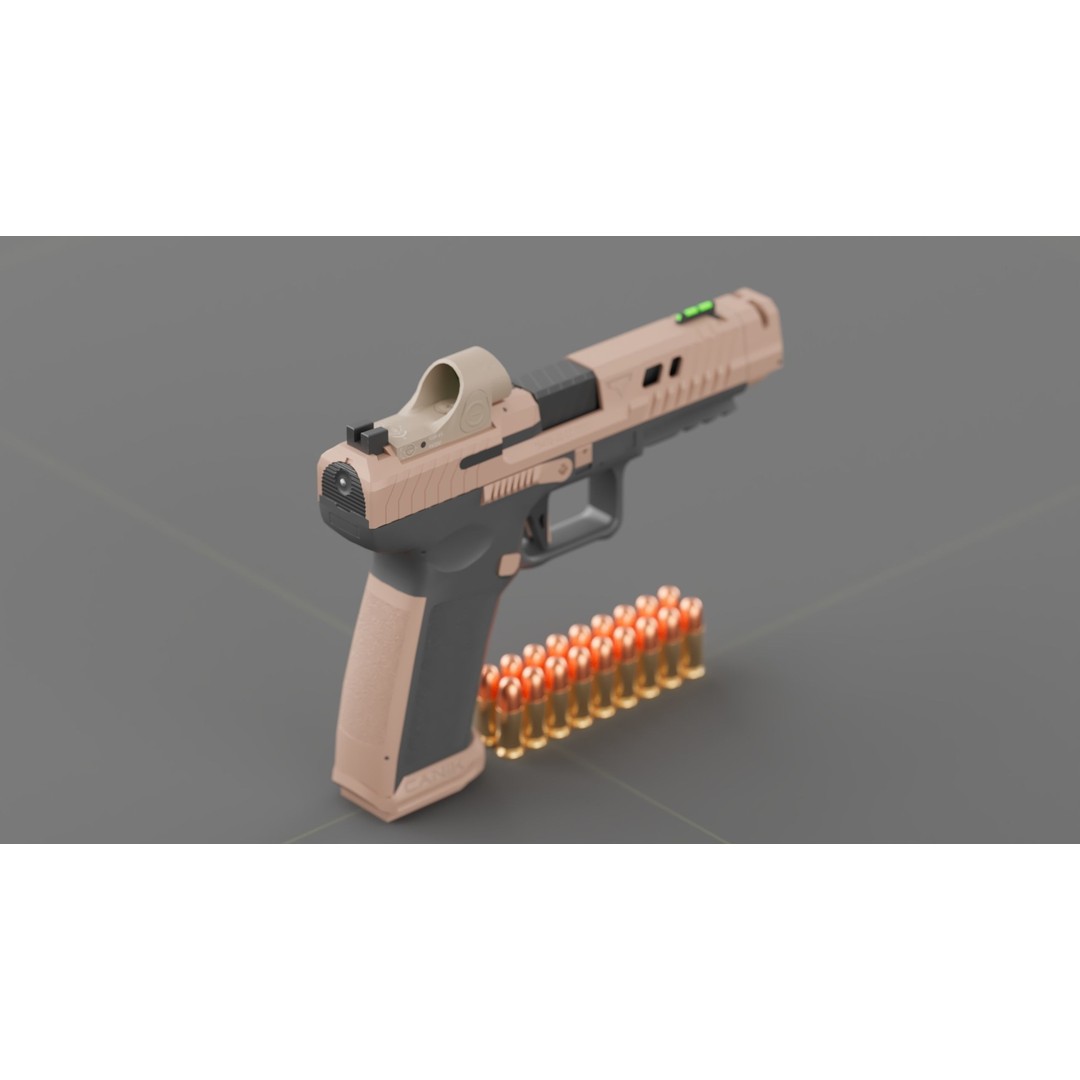 Canik TTI-Combat 3D Model – Low Poly Military Handgun with Case - View 26