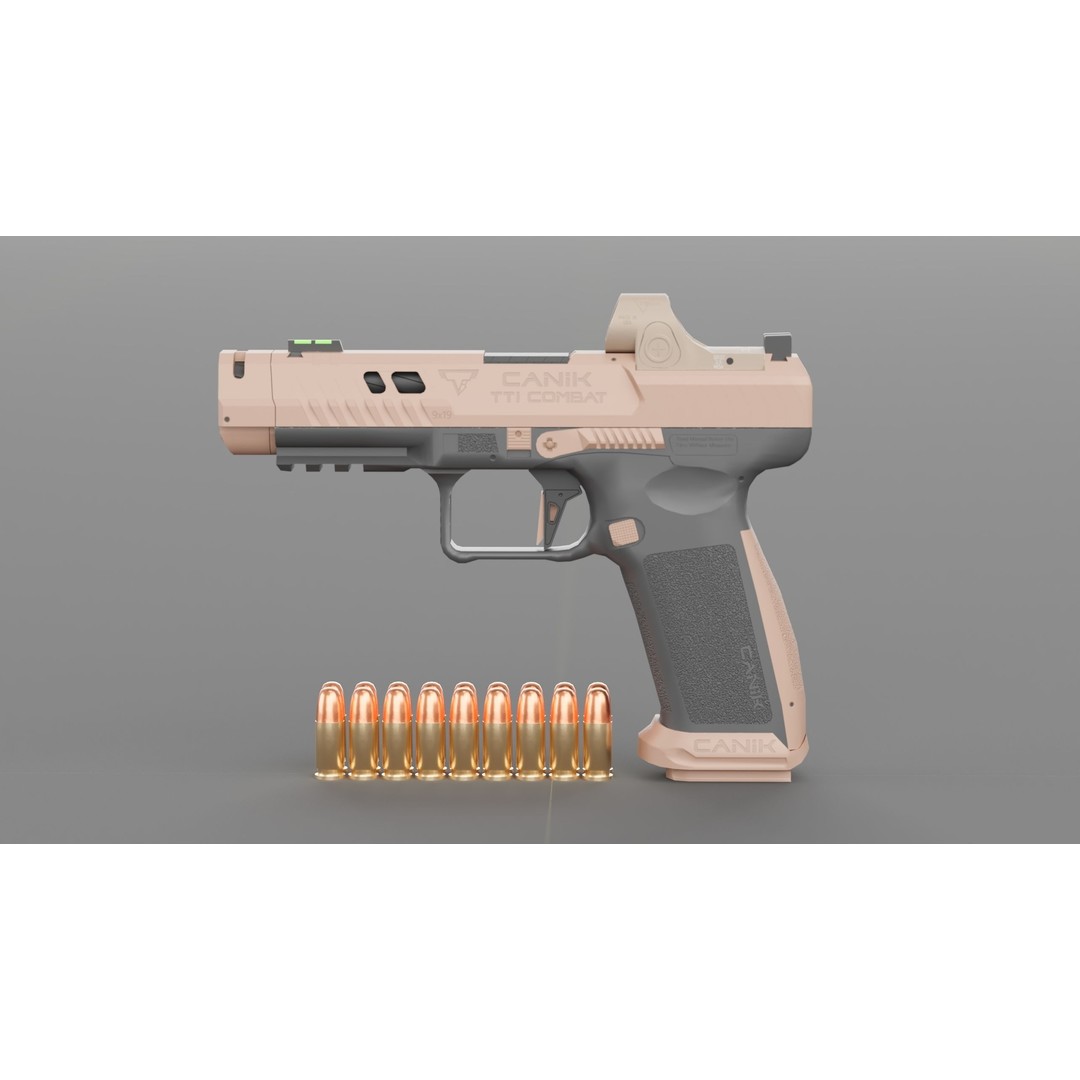 Canik TTI-Combat 3D Model – Low Poly Military Handgun with Case - View 32