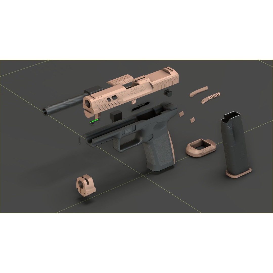Canik TTI-Combat 3D Model – Low Poly Military Handgun with Case - View 33