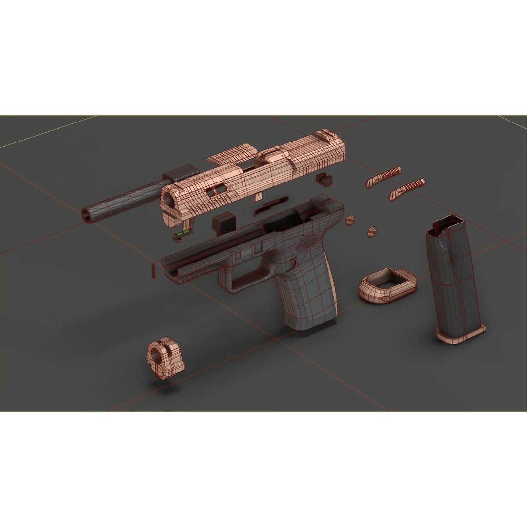 Canik TTI-Combat 3D Model – Low Poly Military Handgun with Case - View 34