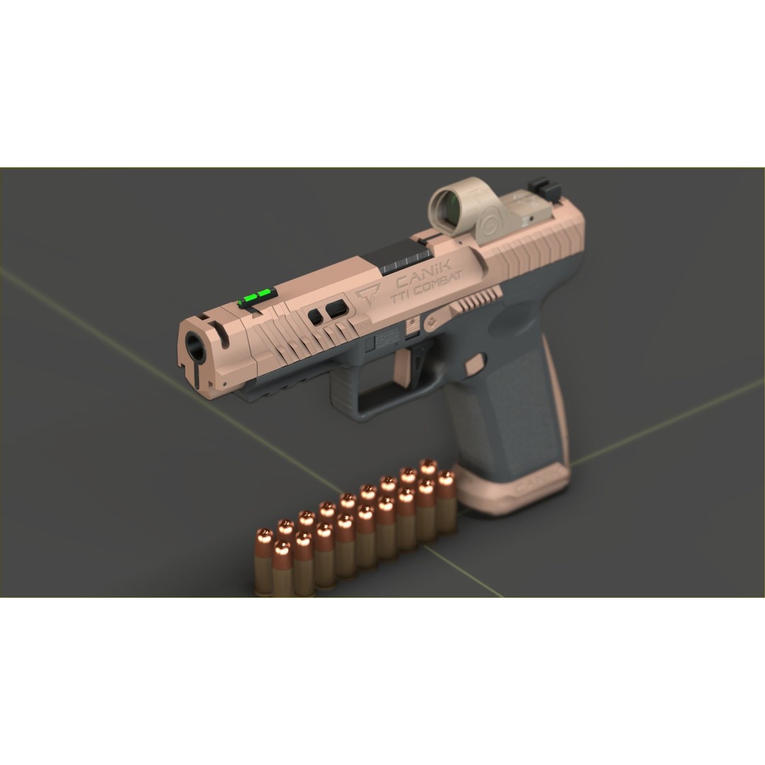 Canik TTI-Combat 3D Model – Low Poly Military Handgun with Case - View 4