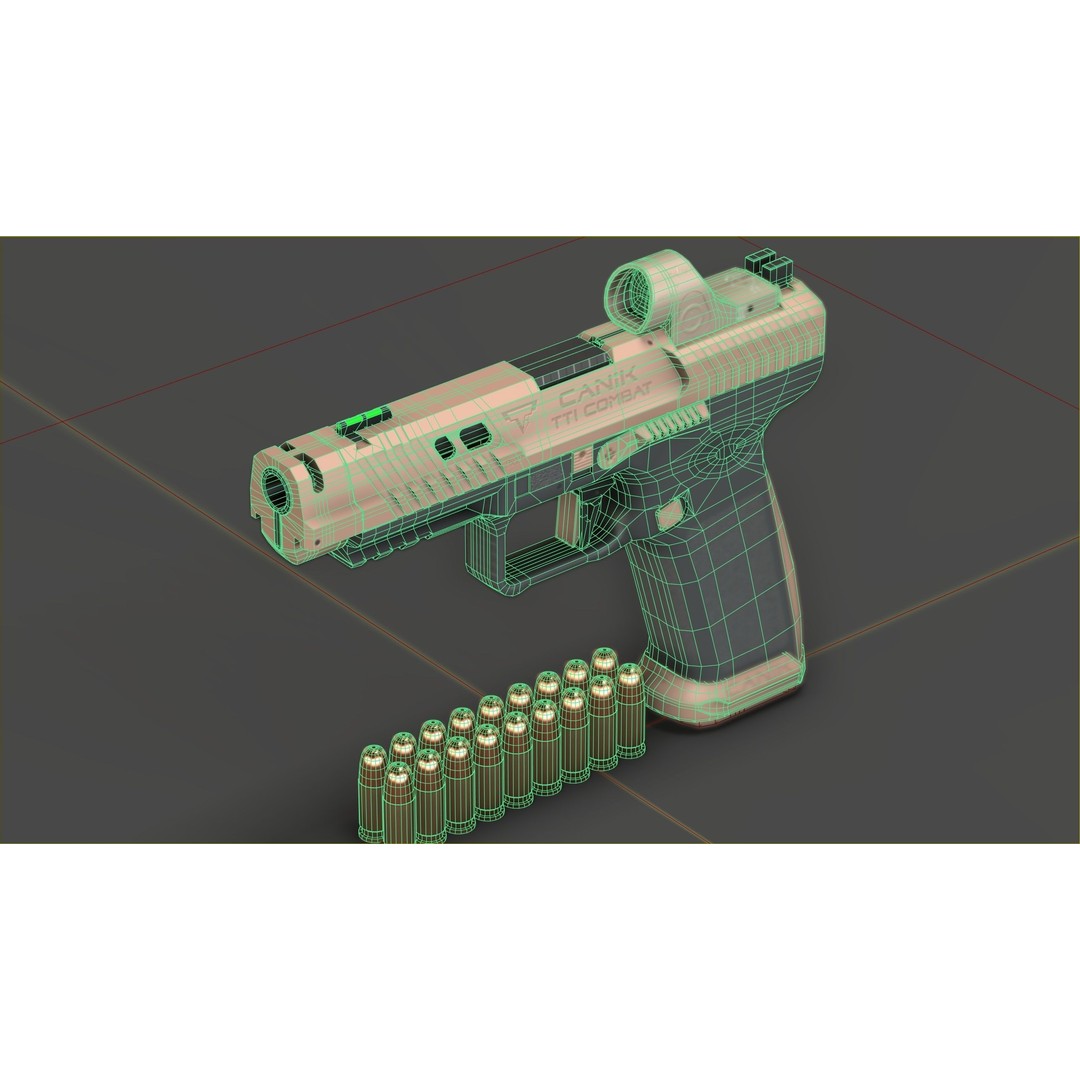 Canik TTI-Combat 3D Model – Low Poly Military Handgun with Case - View 5