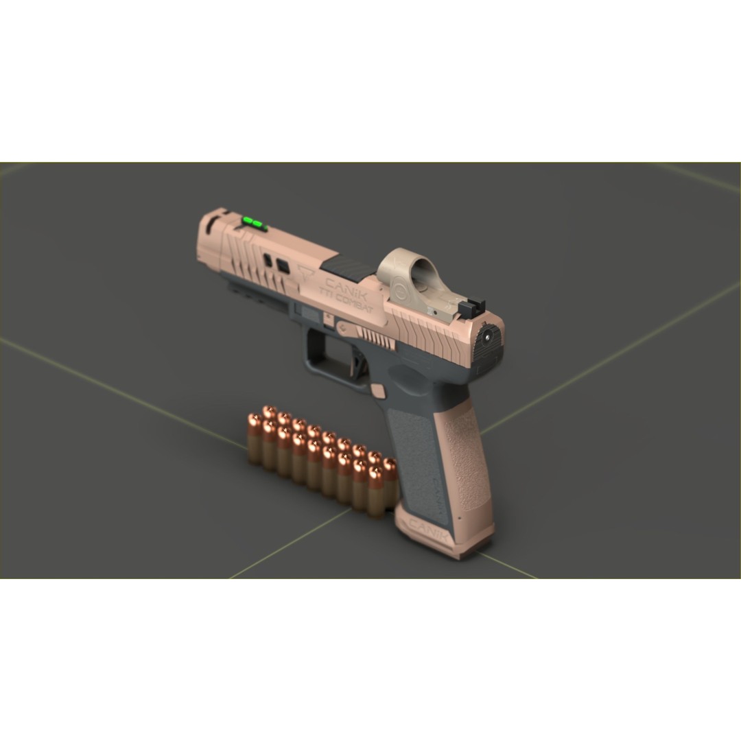 Canik TTI-Combat 3D Model – Low Poly Military Handgun with Case - View 6