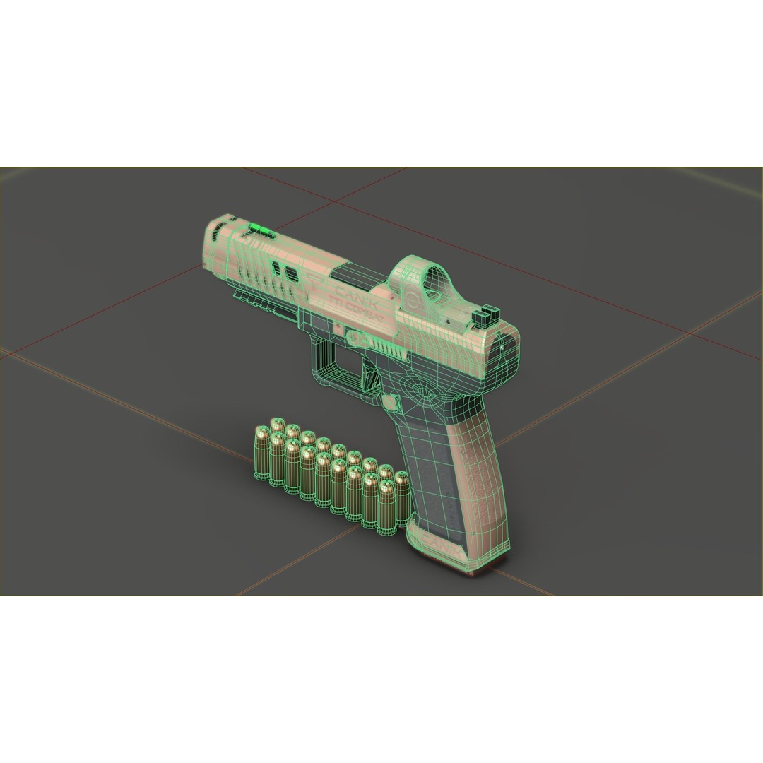 Canik TTI-Combat 3D Model – Low Poly Military Handgun with Case - View 7